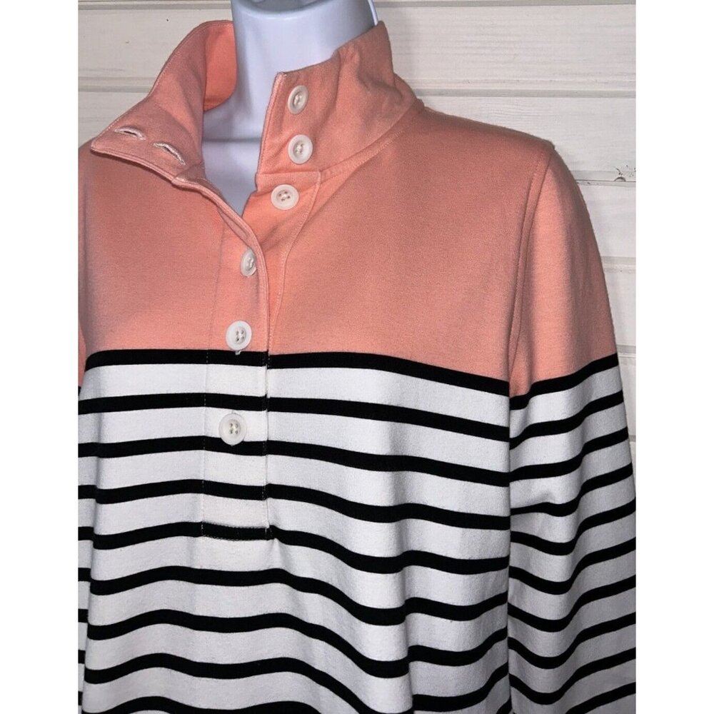 T By Talbots Sz Small Colorblock Half Button Pull… - image 4